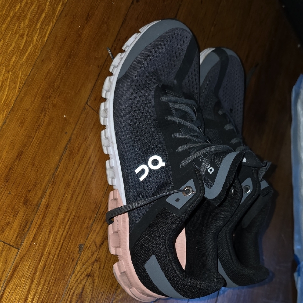 On Running Women's Black and Pink Athletic Shoes
